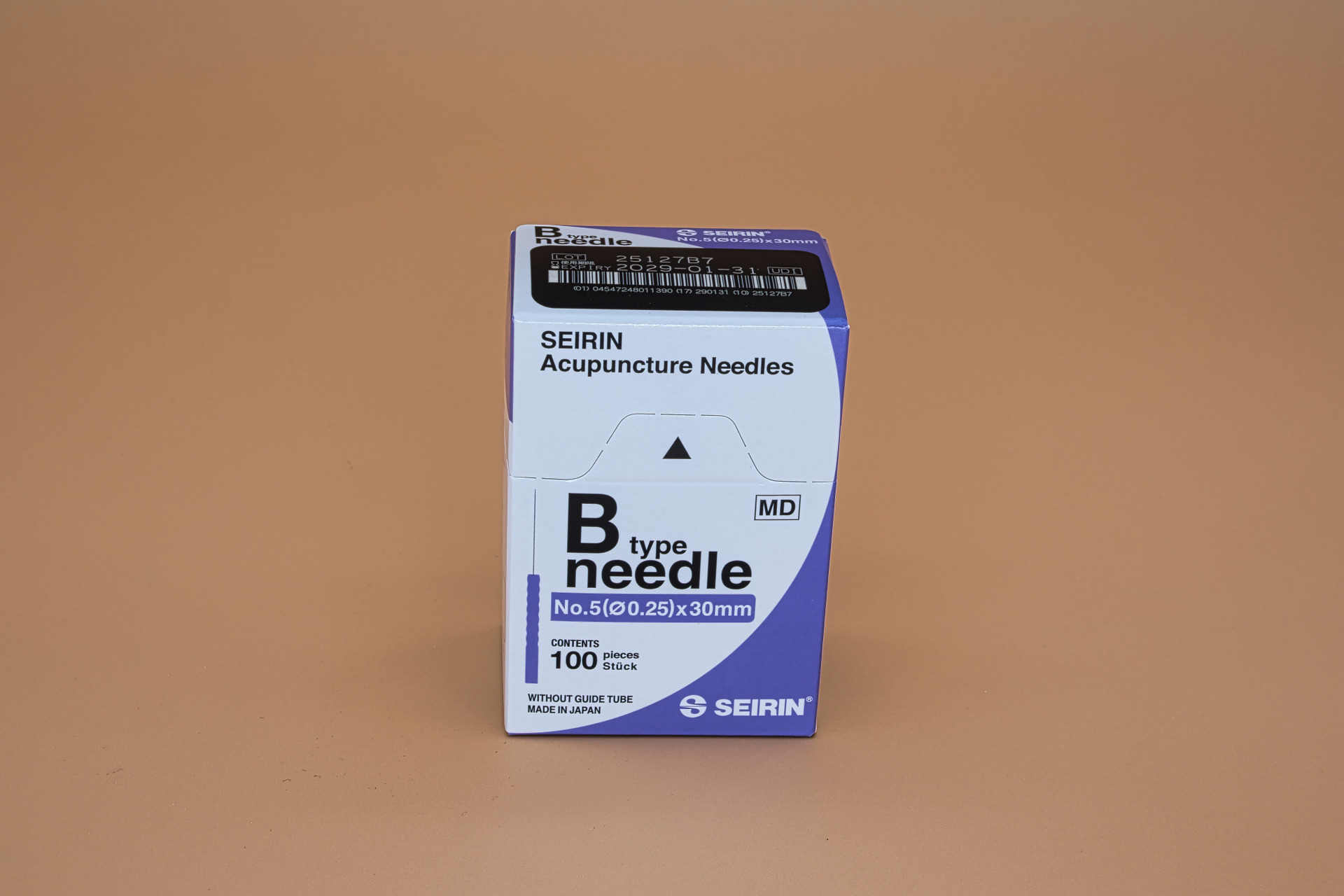 Akupunktur-Nadel SEIRIN Typ B; Nr. 5; 0,25 x 30 mm (Schachtel mit 100 Nadeln)