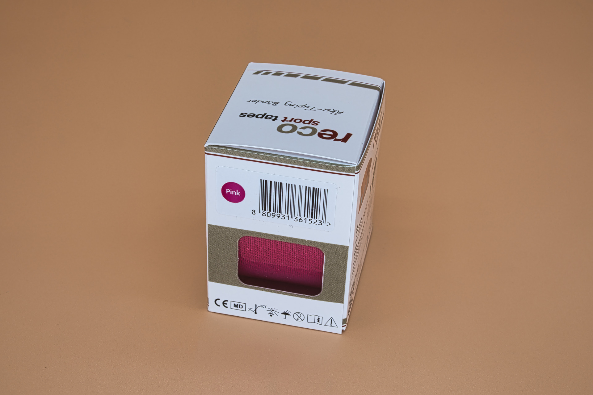 Kinesiologie Aku-Tape Marke reco® 5 m x 5 cm pink (Spenderschachtel mit 1 Rolle)