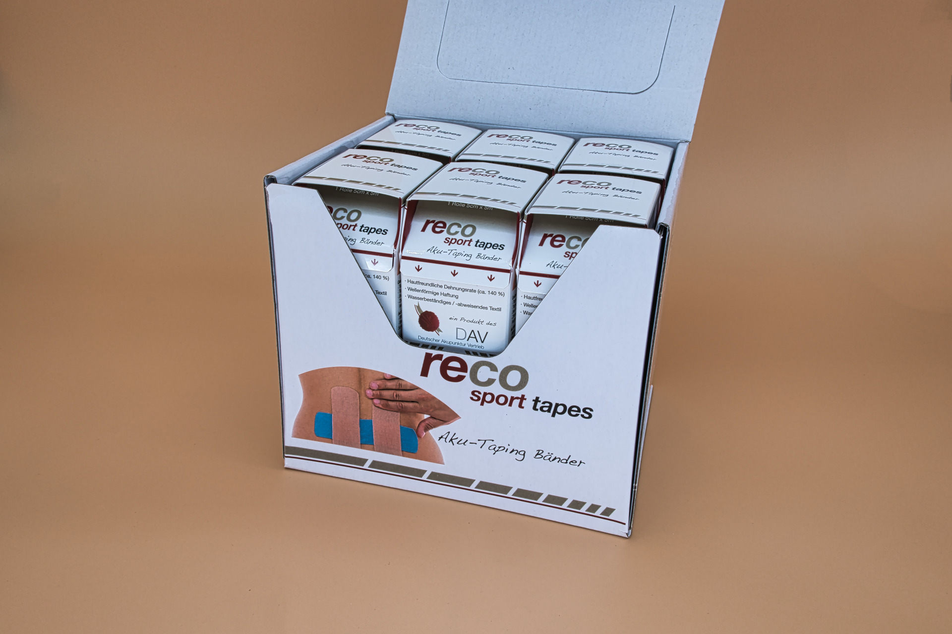 Kinesiologie Aku-Tape Marke reco® 5 m x 5 cm schwarz (Karton mit 12 Rollen) Kinesiologie Aku-Tape Marke reco® 5 m x 5 cm schwarz (Karton mit 12 Rollen)