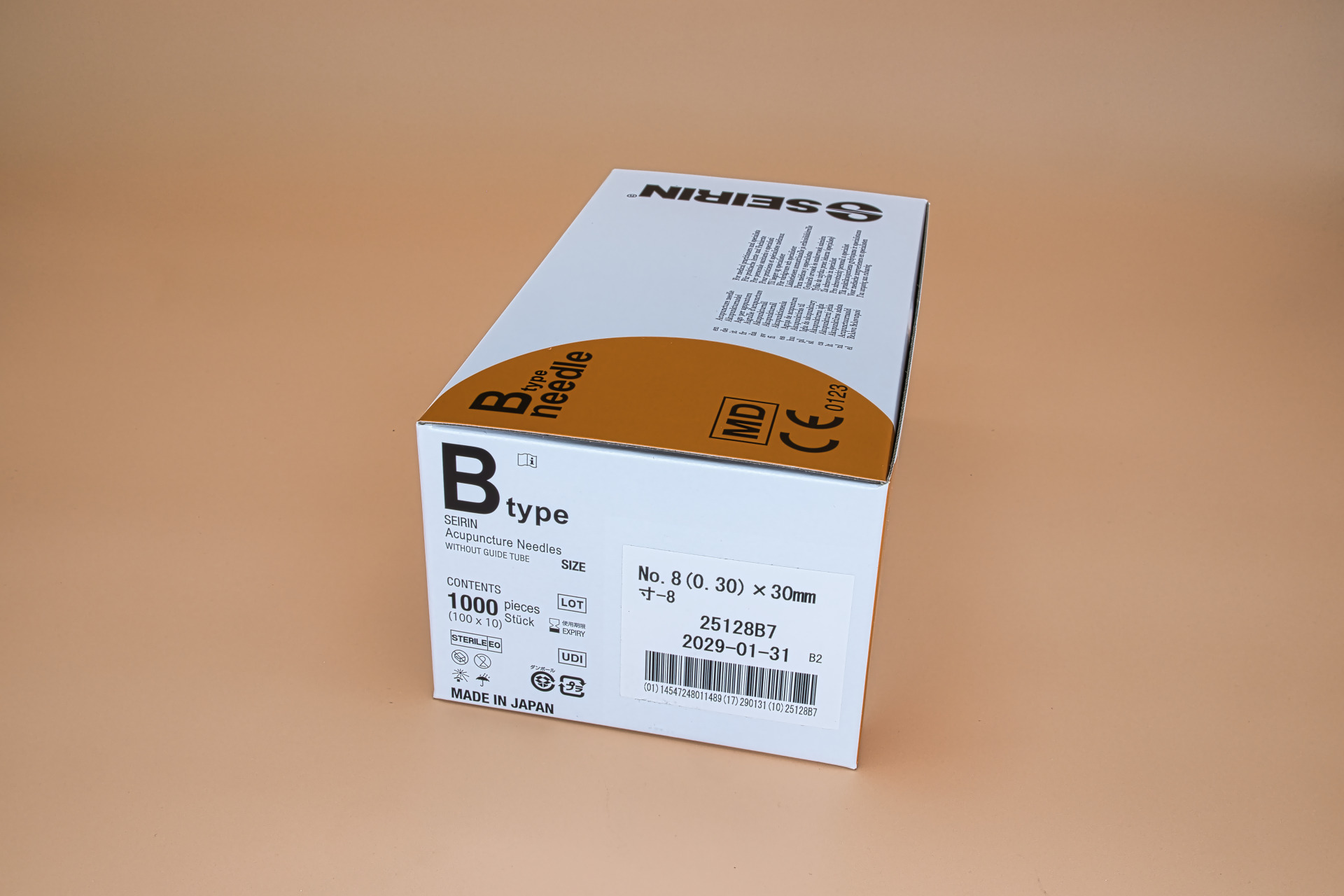 Akupunktur-Nadel SEIRIN Typ B; Nr. 8; 0,30 x 30 mm (Karton mit 1000 Nadeln)