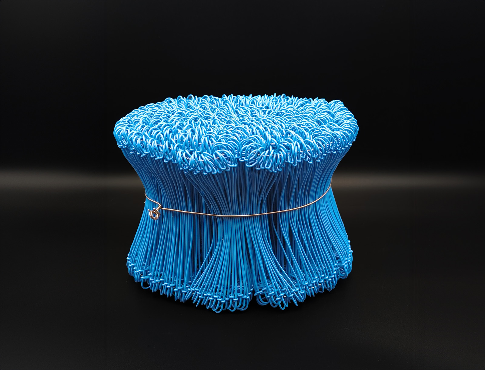 Verschlussdraht (kunststoffbeschichtet, blau) für Müllsäcke (Bund mit 1000 Drähten) 