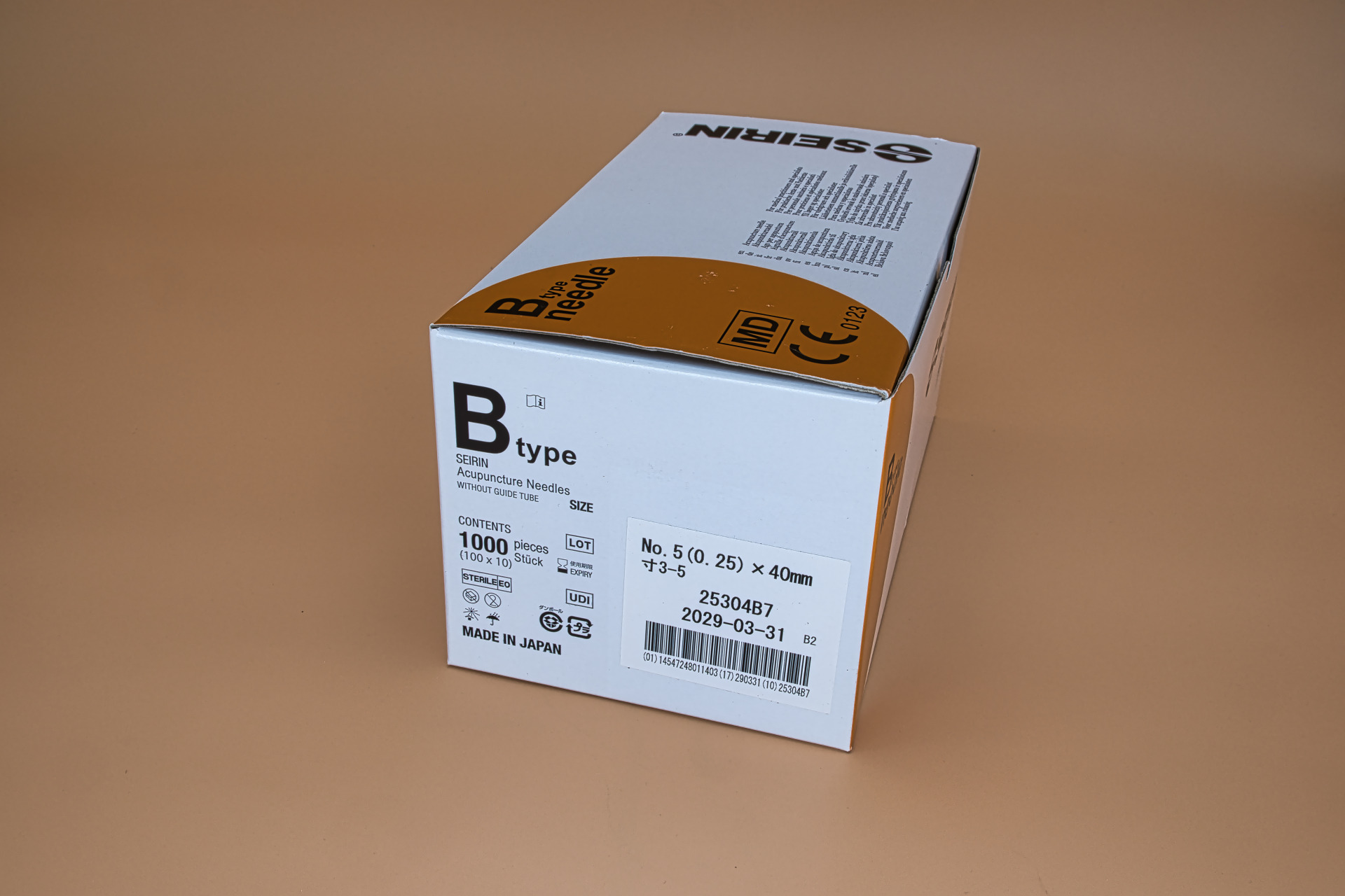 Akupunktur-Nadel SEIRIN Typ B; Nr. 5; 0,25 x 40 mm (Karton mit 1000 Nadeln)